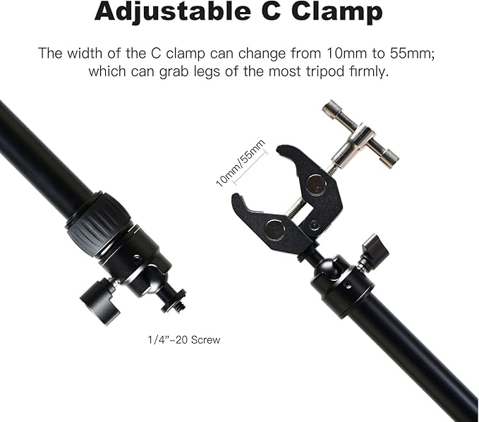 Accsoon Camera Slider Support Arm, Adjustable Tripod Stability Arm - Image 3
