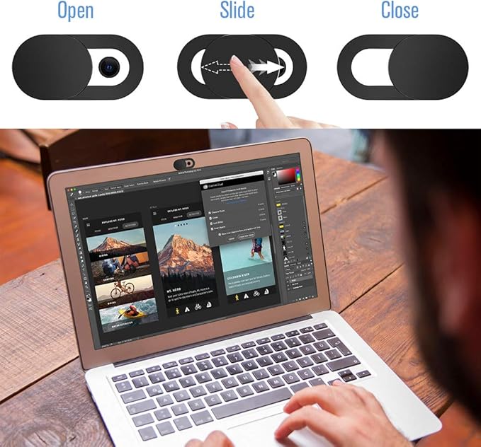 Ultra-Thin Laptop Webcam Cover, Compatible - Image 3
