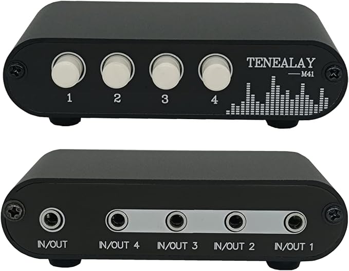 4 in 1 Out / 1 in 4 Out AUX 3.5mm Stereo Audio Input Signal Source Switcher by TENEALAY
