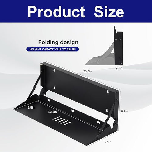 1 Pcs 24 Inch Keyboard Wall Mount Foldable Fits Standard Computer Keyboard - Image 2