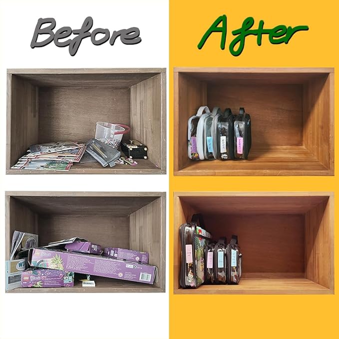 holay 4 Packs PVC Zippered Blocks Set, Board game Storage Organizer Case - Image 2