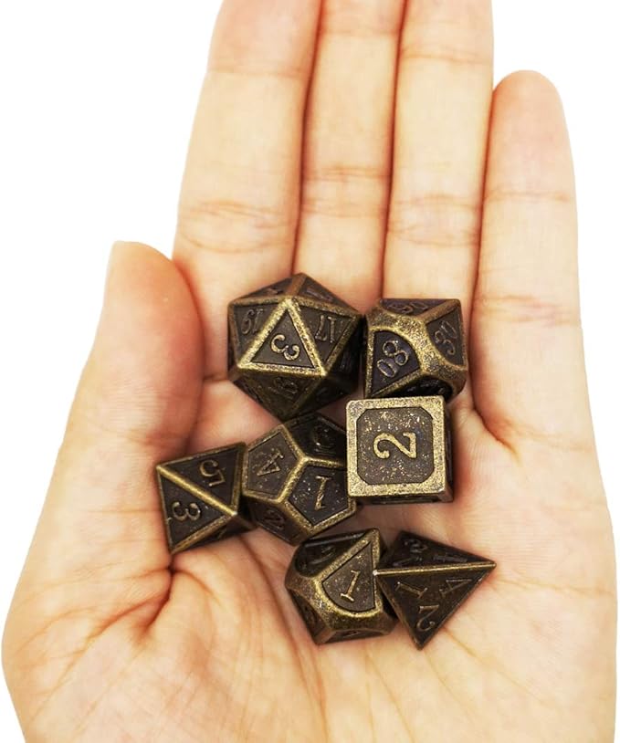 Haxtec DND Metal Dice Set 7PCS D&D Dice of D20 D12 D10 D8 D6 D4 Compatible - Image 6