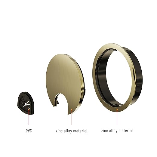 2 Pack Desk Grommet 2-3/8 Inch 60mm, Zinc Alloy Computer Desk Wire Hole Cover - Image 3
