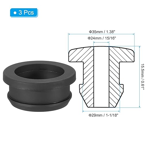 PATIKIL 29mm / 1-1/18 Inch Drill Hole, 15/16 Inch ID Rubber Grommets - Image 2