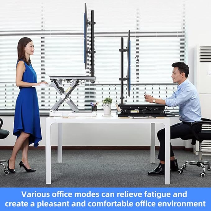 Pholiten Tall Vertically Stacked Dual Monitor Desk Mount Stand, Extra Tall 31 - Image 5