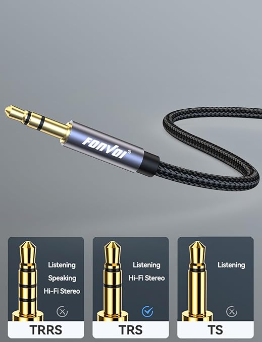 8FT 3.5mm Aux Jack Audio Extension Cable, Male to Female, TRS Headphone - Image 2
