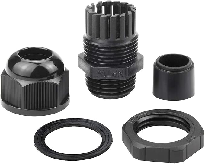 XHF 2 Pcs 1" IP68 Strain Relief Nylon Cord Grip Waterproof NPT Cable Glands - Image 4
