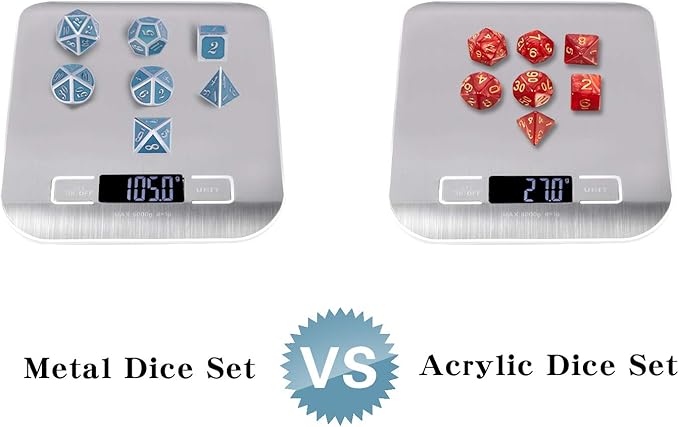 DnDnD Glowing DND Metal Dice Set, Luminous Blue Metal Dice - Image 7
