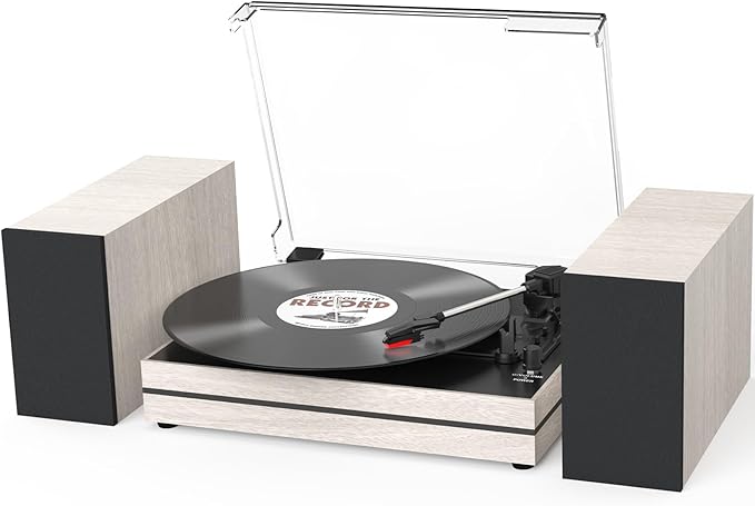 Record Player for Vinyl with External Speakers, Belt-Drive Turntable with Dual - Image 9