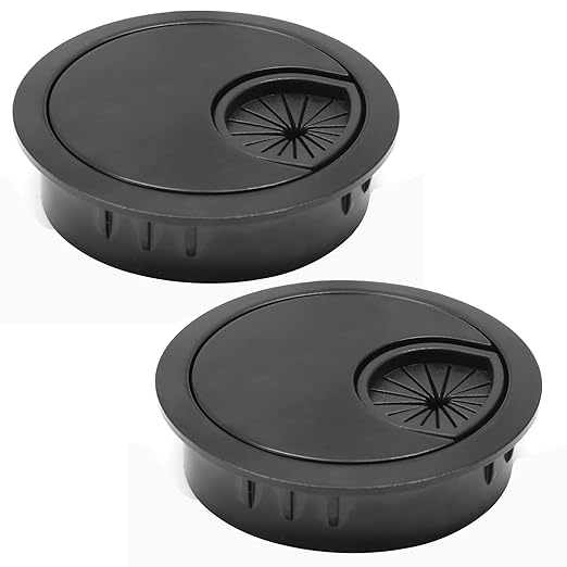 2 Pcs Desk Grommet 2" / 50 mm, Desk Cord Hole Cover, Cable Grommet Metal Zinc by EASYEAH