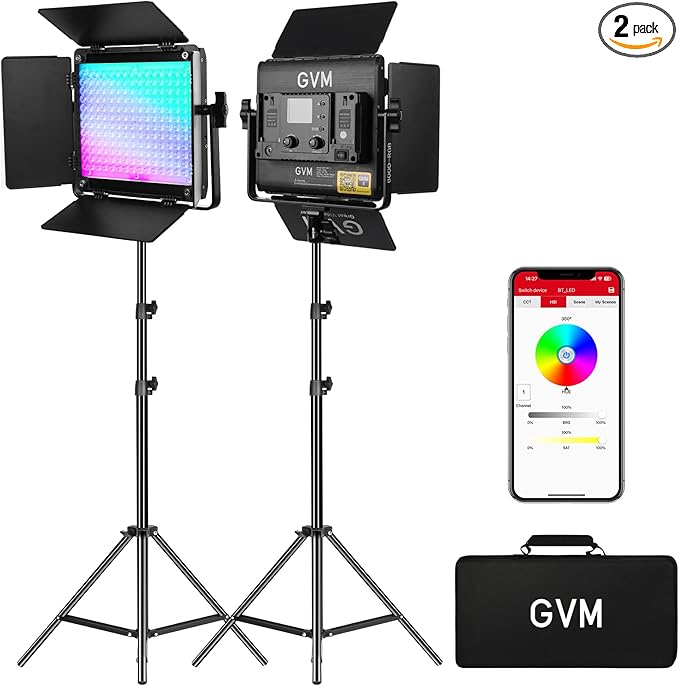 GVM 800D RGB LED Video Light, 2026 Upgraded Panel Light by GVMGreatVideoMaker