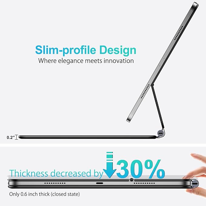 Keyboard Case for iPad Pro 11 Inch 2024, Ultra-Slim Magic Keyboard - Image 4