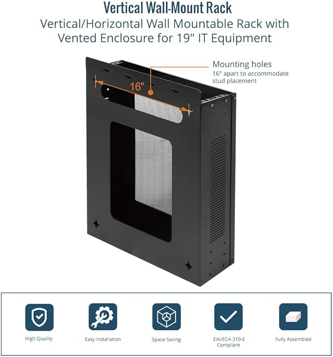 Tecmojo 2U Vertical/Horizontal Wall Mountable Server Rack, - Image 5