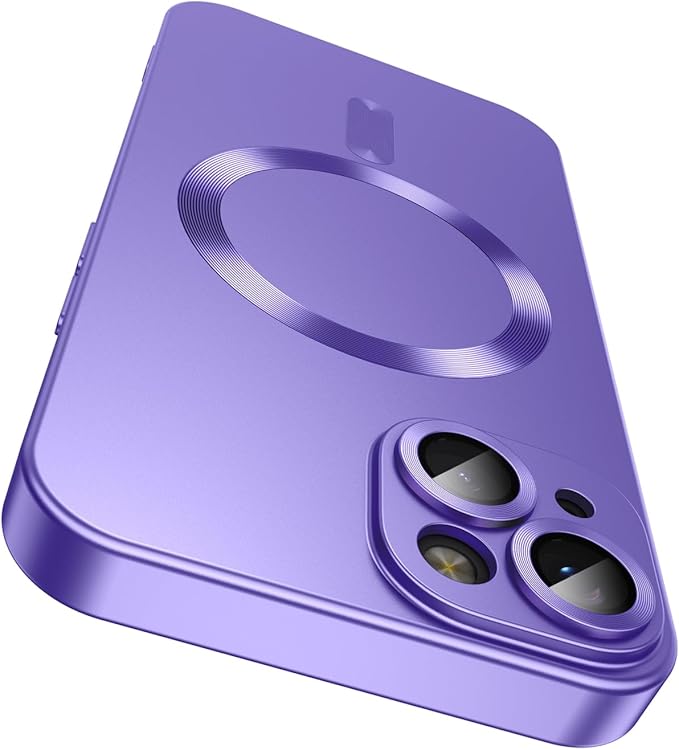 Magnetic for iPhone 15 Case Slim Soft Silicone Bumper Shockproof Metallic Shine by LEKEVO