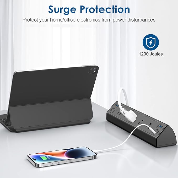 Desk Clamp Power Strip USB C, Under Desk Mount Power Station, 20W Fast Charging - Image 6