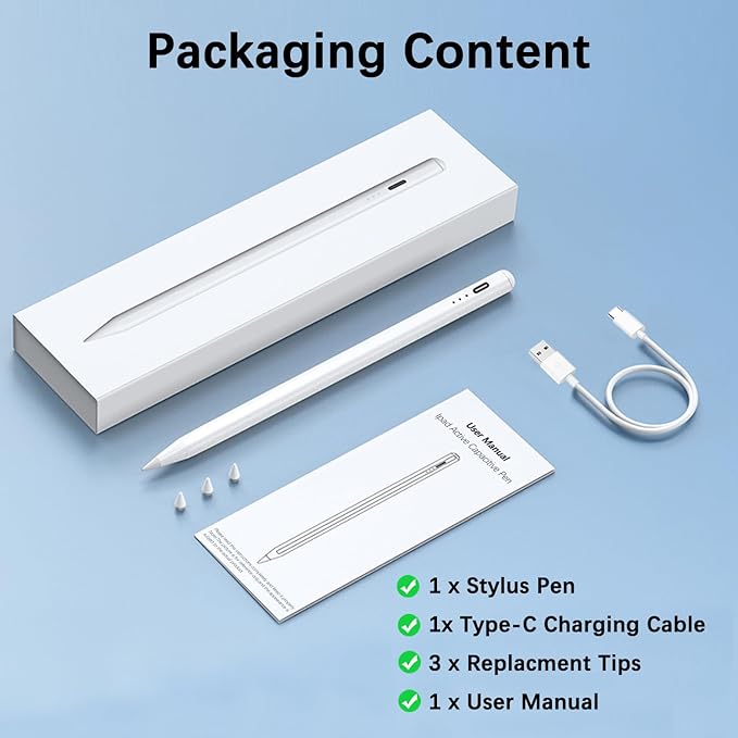 Stylus Pen for iPad, Tilt Sensitivity Palm Rejection Fast Charge Stylus Pencil - Image 9