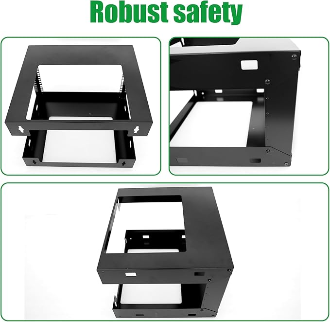 6U Wall Mount Open Frame 19 Inch Server Equipment Rack Wall Mountable Heavy - Image 6