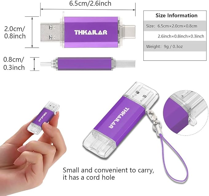 Thkailar 128GB USB C Flash Drive 3.1, USB C Thumb Drive 3.0 Up to 150MB/s Read - Image 7