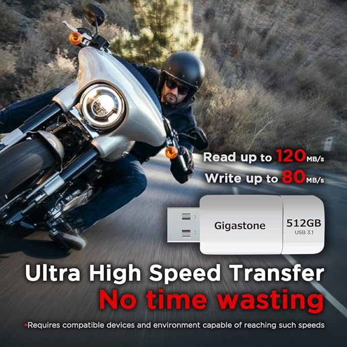 GIGASTONE 512GB Flash Drive Z60 USB 3.2 Gen 1, 120MB/s Ultra Fast, Retractable - Image 3