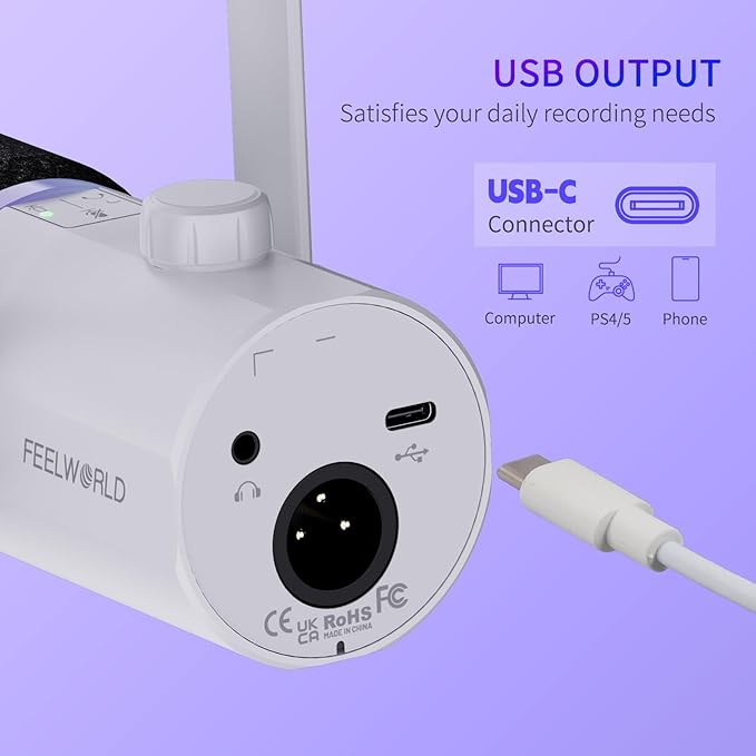 FEELWORLD PM1 XLR USB Dynamic Microphone - Image 4