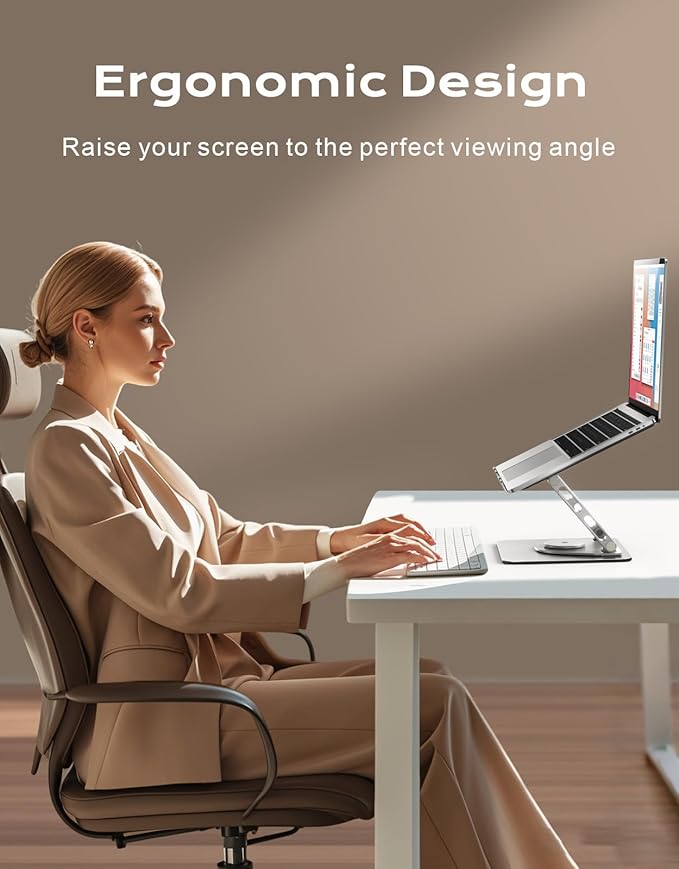 Laptop Stand for Desk 360° Flexible Rotating, Ergonomic Adjustable Laptop Riser - Image 3