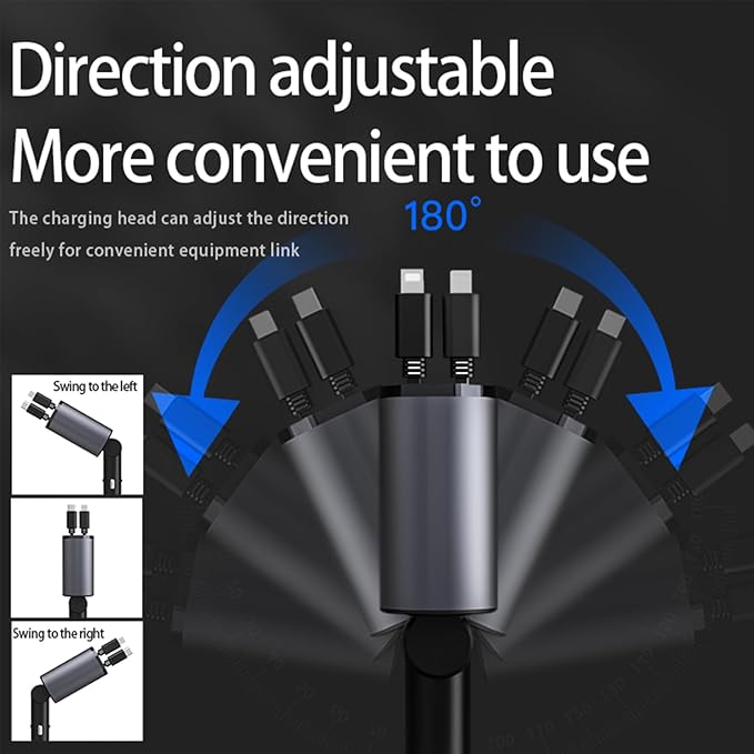 Retractable Car Charger，4 in1 Fast Car Phone Charger - Image 4