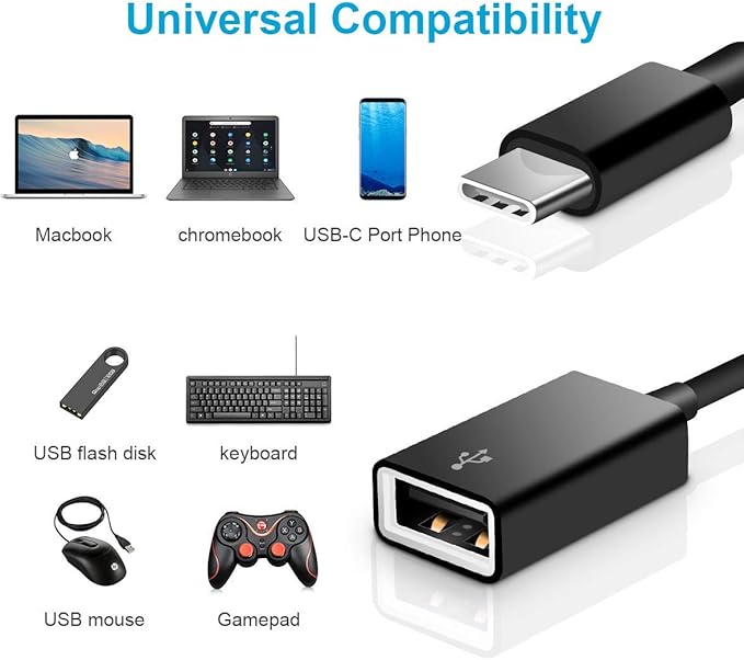 USB C to USB Adapter, Type-C OTG Cable Type C Male to USB A Female Usb to - Image 3