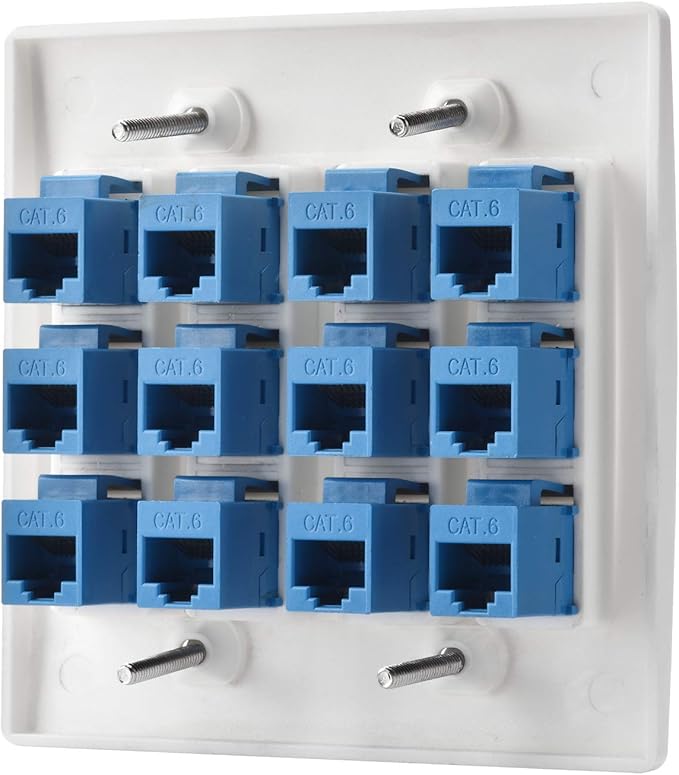Cat6 Keystone Ethernet Wall Plate Female to Female - Image 2