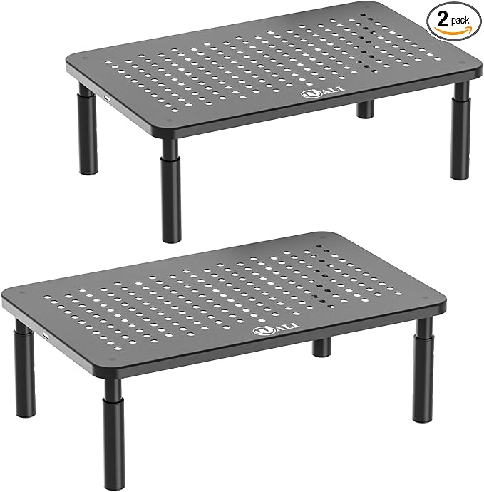 WALI Dual Monitor Stand for Desk, Desk Monitor Riser 3 Height Adjustable by WALI