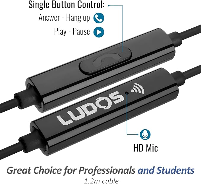LUDOS OMNITONE Wired Earbuds in-Ear Headphones, 5 Year Warranty, Earphones - Image 3