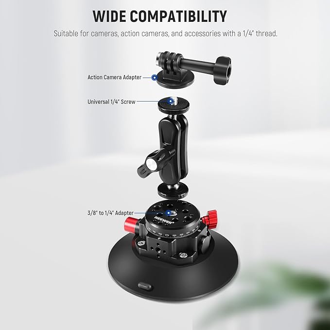 NEEWER 6"/15.2cm Camera Suction Cup Mount - Image 3