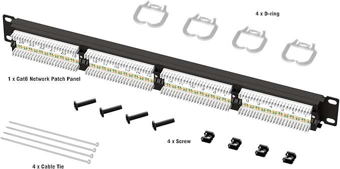 Iwillink 10Gbps Cat6A Patch Panel 24 Port, RJ45 Patch Panel UTP 19-Inch - Image 5