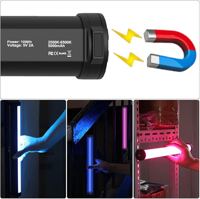 RGB Photography Light Wand Stick, 360° Full Color Portable LED Lighting Wand - Image 6
