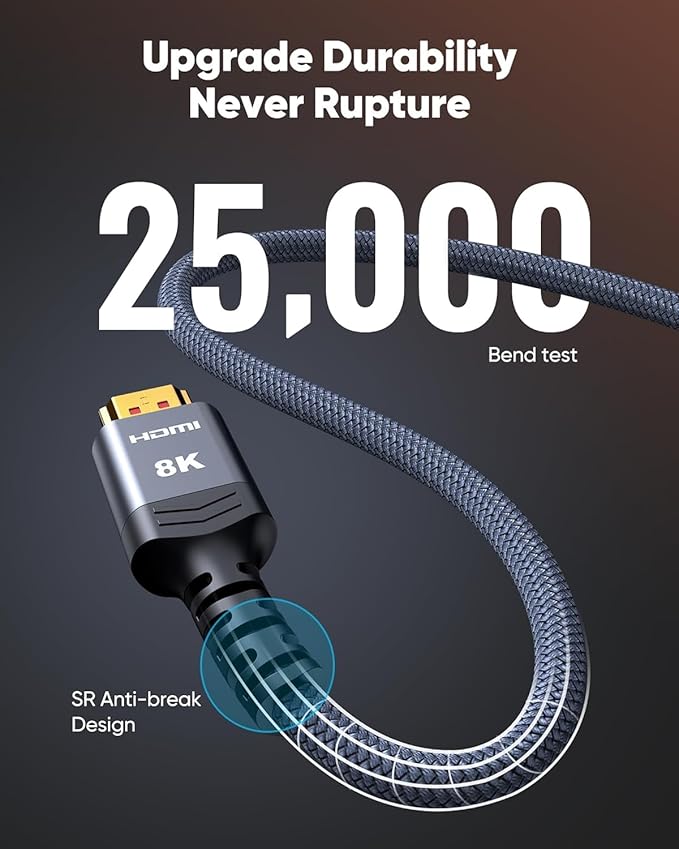 Highwings 8K HDMI Cable 4.99ft Total Length, 4.63ft Cable Length, Ultra High - Image 5
