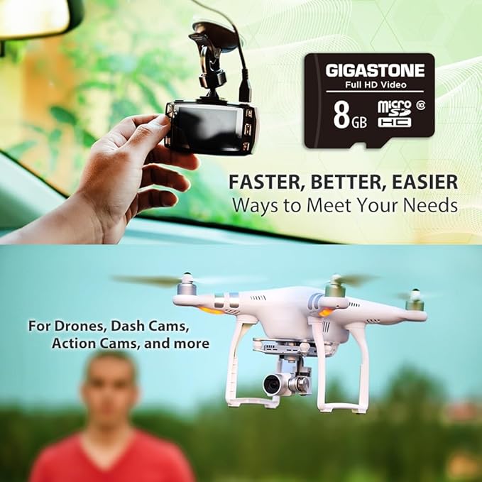 Gigastone 8GB Micro SD Card, FHD Video, Surveillance Security Cam Action Camera - Image 5