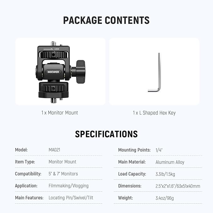 NEEWER Field Monitor Mount Monitor Holder - Image 9