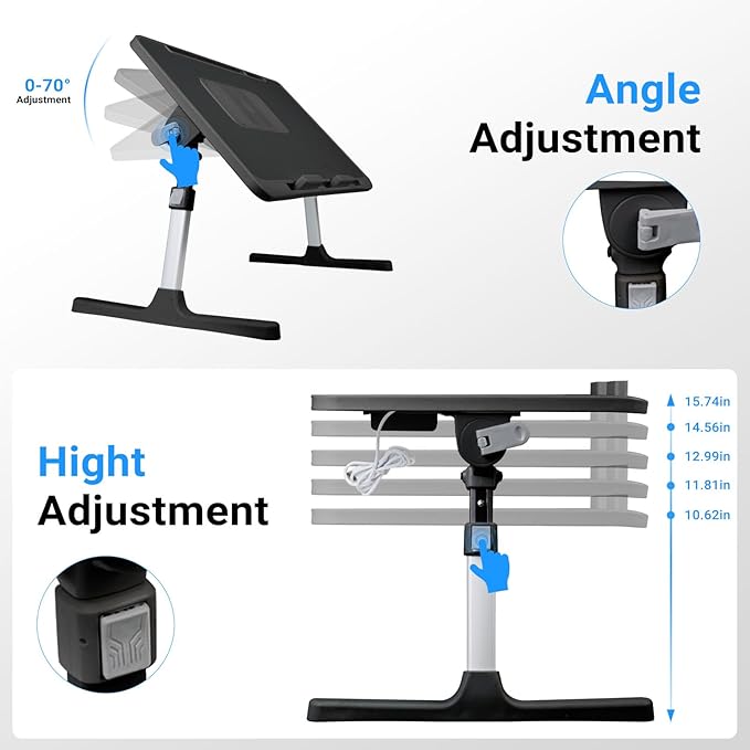 Laptop Lap Desk Include Cooling Fan, Adjustable Lap Desk - Image 2