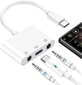 USB C to 3.5mm Audio Adapter, 3-in-1 Aux to USB C Headphone Splitter by Ceotsak