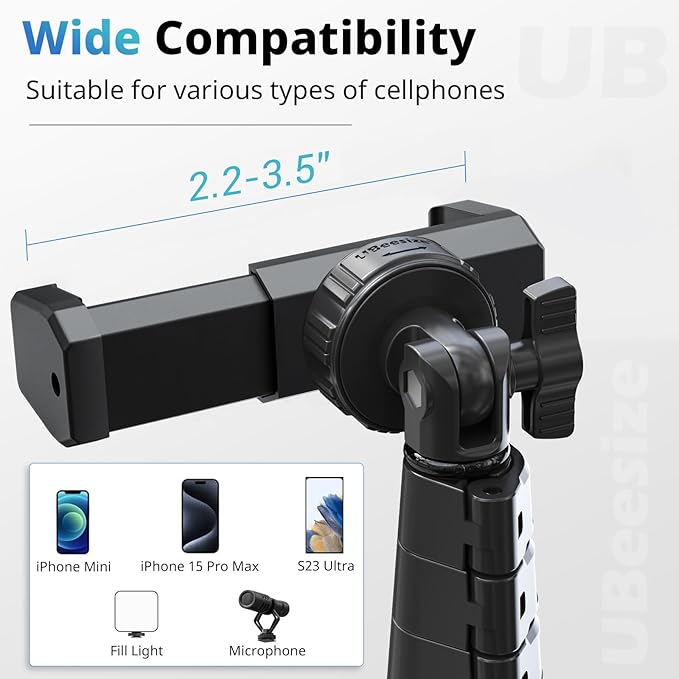 UBeesize 72" Phone Tripod & Selfie Stick, Camera Tripod Stand - Image 3