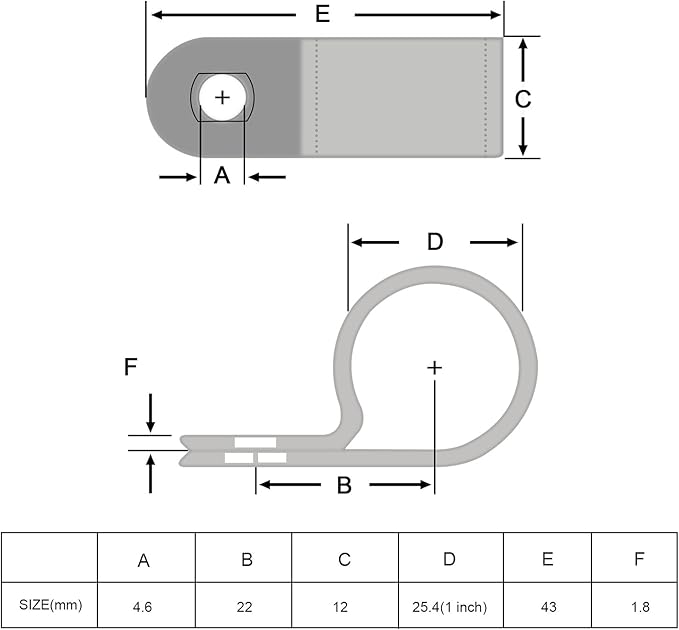 Hicarer 50 Pack R-Type Cable Clip Wire Clamp, Nylon Screw Mounting Cord - Image 3