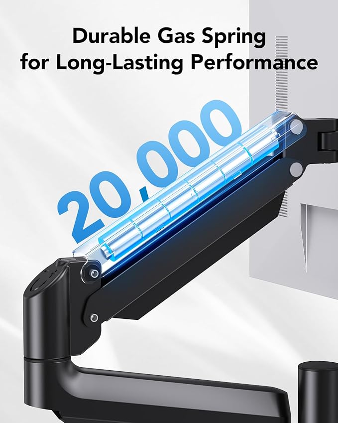 HUANUO Dual Monitor Mount up to 32 inches Screens, Taller Monitor Stand Hold - Image 6