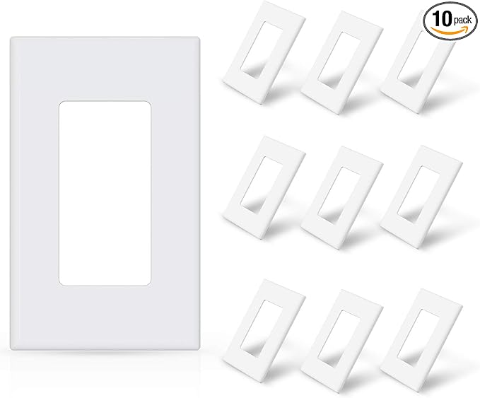 ELEGRP 1-Gang Screwless Decorator Wall Plates, Standard Size Unbreakable by ELEGRP%7CELEGROUP