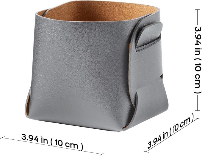 HOMIEAZICOZI 2-Pack Cork Leather Desk Accessories Storage - Image 3