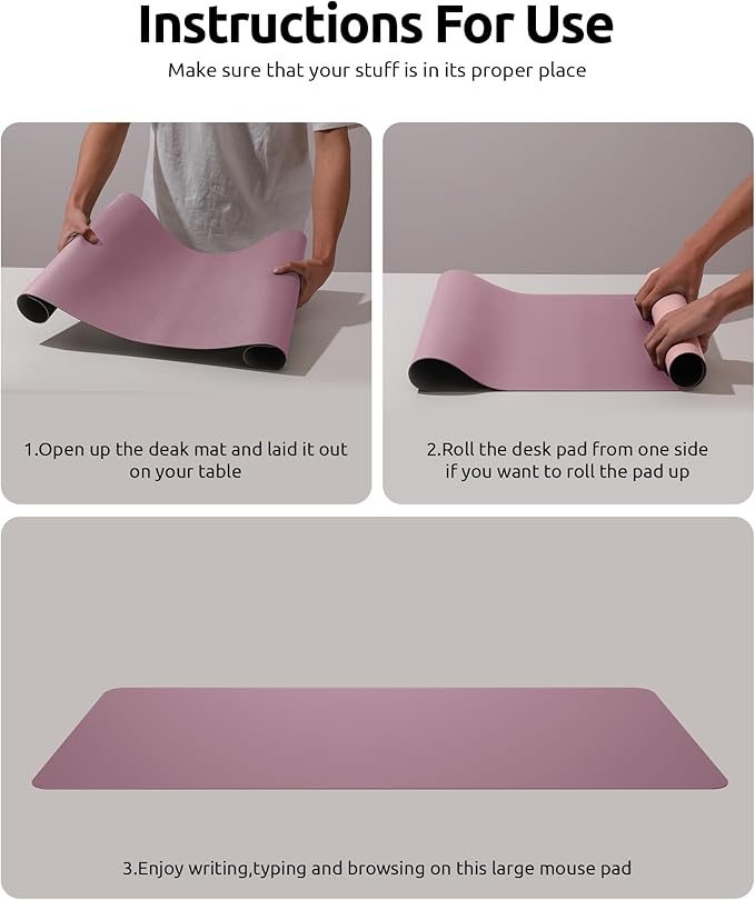 YSAGi Desk Pad, Desk Mat, Dual-Sided Desk Pad, 31.5" x 15.7" Laptop Leather - Image 9