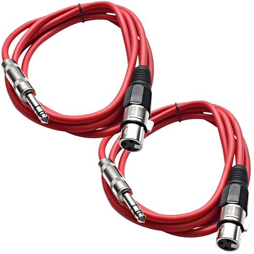 Seismic Audio - SATRXL-F6-2 Pack of 6 Foot 1/4 Inch TRS to XLR Female Patch by SeismicAudio