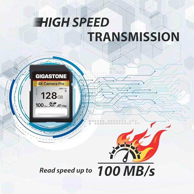 GIGASTONE 128GB SD Card 10-Pack, 4K Camera Pro, A1 V30 SDXC Memory Card 4K UHD - Image 3
