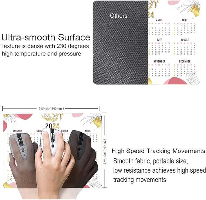 Mouse Pad, 2025 Calendar Mouse Pads, Cute Square Mouse Mat Waterproof Non-Slip - Image 3