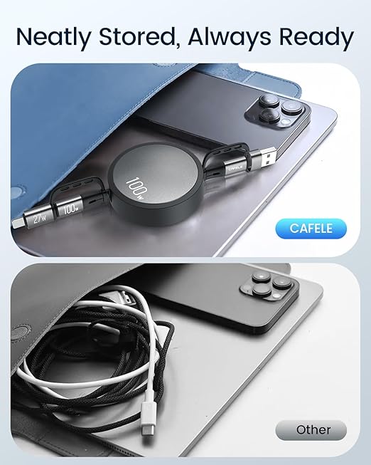 CAFELE 5-in-1 Retractable USB C Cable, 100W Multi Charging Cable USB C/A to - Image 8