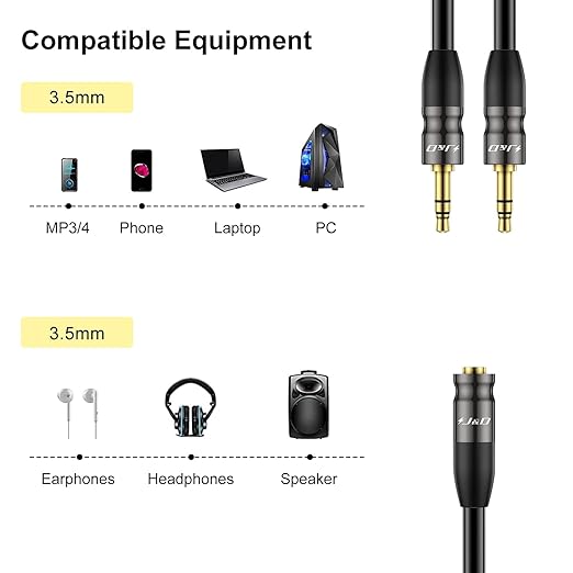 J&D 3.5 mm to 2X 3.5 mm Cable, 3.3 Feet - Image 5