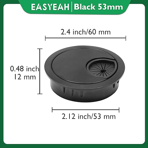2 Pcs Desk Grommet 2-1/16" / 53 mm, Desk Cord Hole Cover, Cable Grommet Metal - Image 8